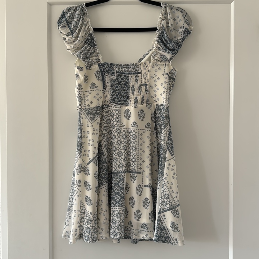 Urban outfitters blue and cream patchwork style dress - Picture 4 of 4